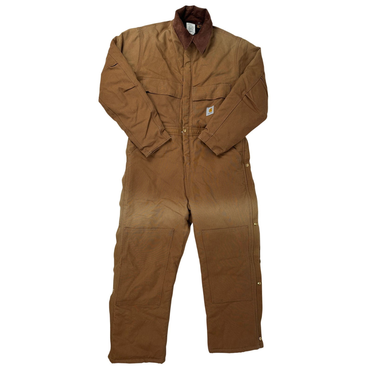 Carhartt X02 BRN Quilt-Lined Duck Canvas Coveralls Men's Sz 44 Short