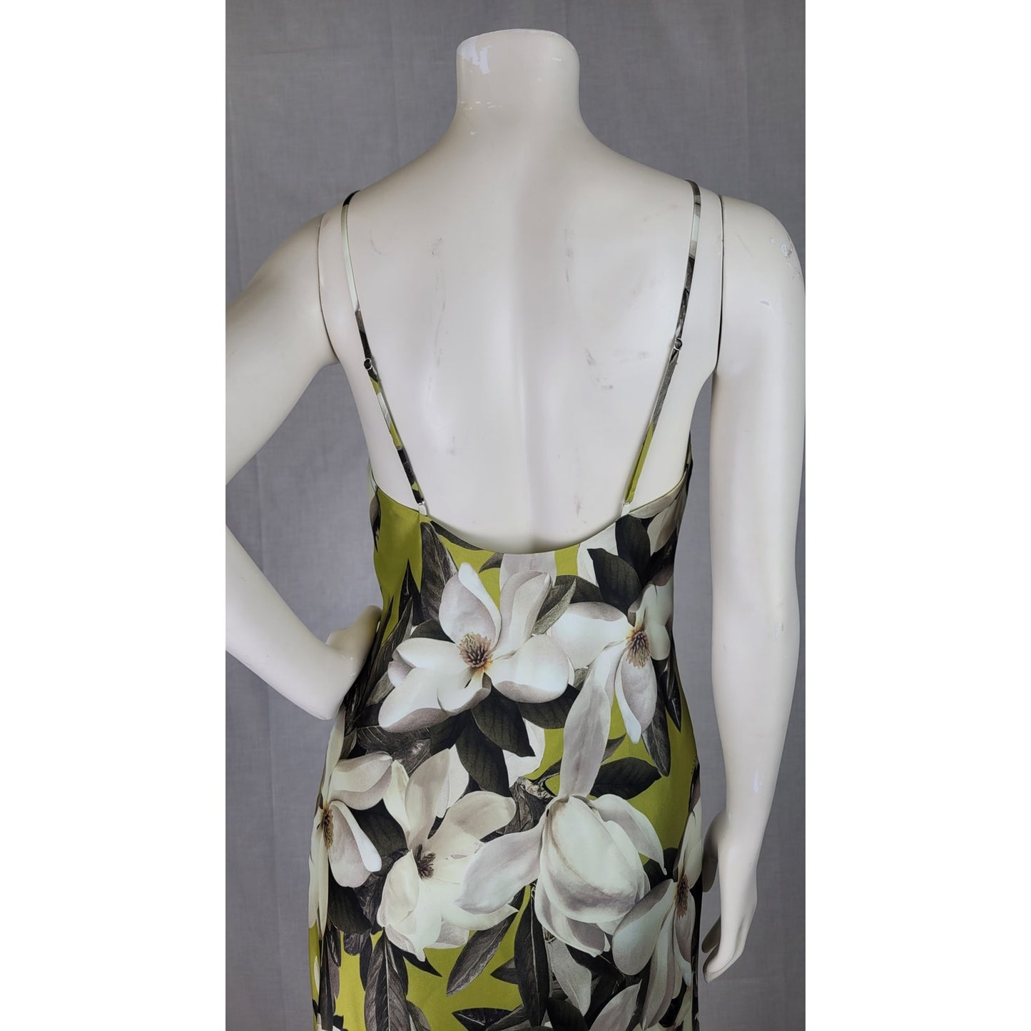 AllSaints Alexia Floral Asymmetrical Slip Dress Magnolia Flower Print Sz 2 NWT