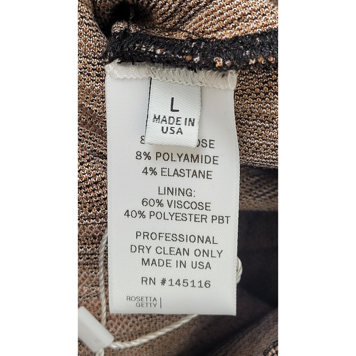Rosetta Getty Woodgrain Turtleneck Shift Dress Brown Sz L NWT MSRP: $890