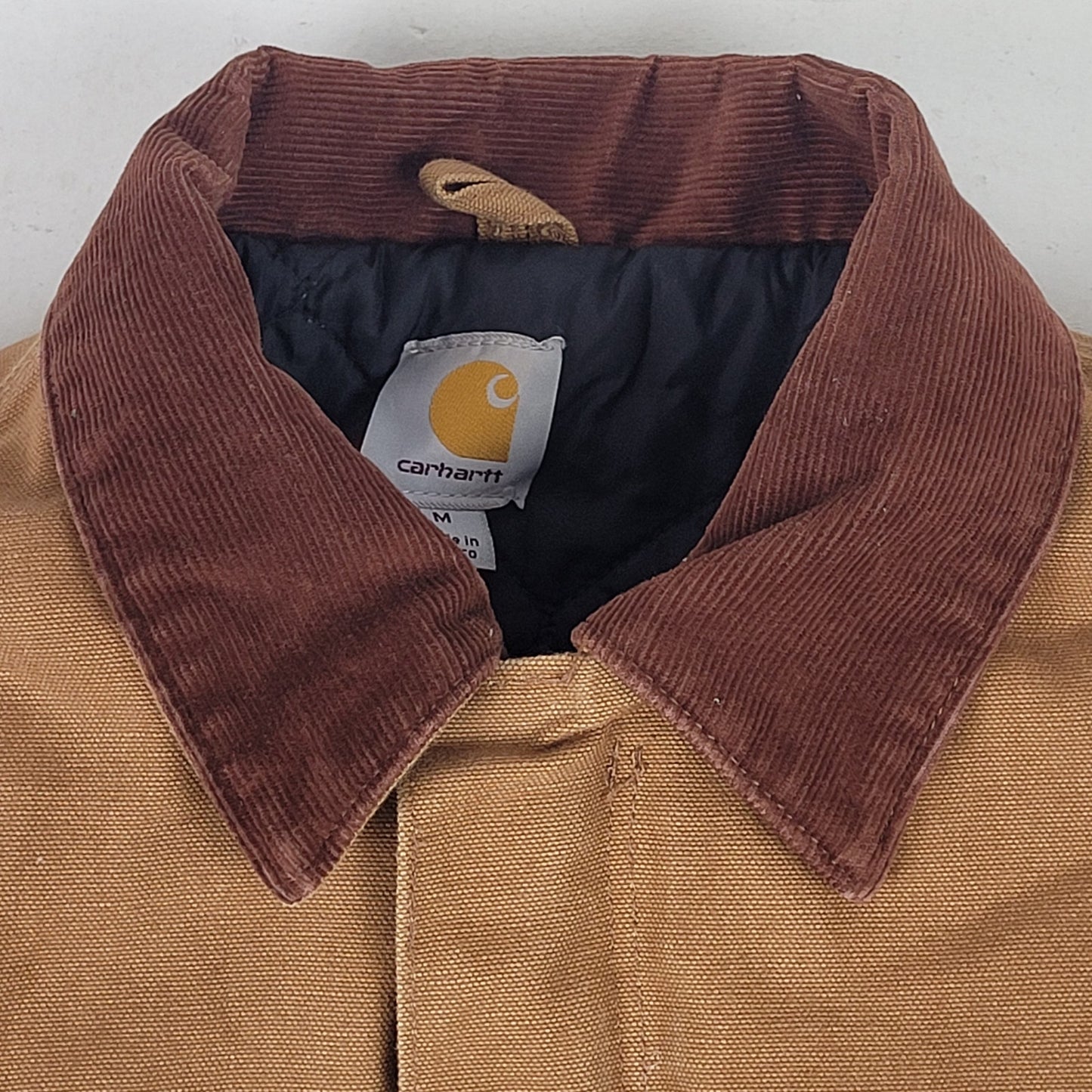 Carhartt J002 BRN Quilt Lined Arctic Jacket Duck Chore Coat Men's Sz M USA