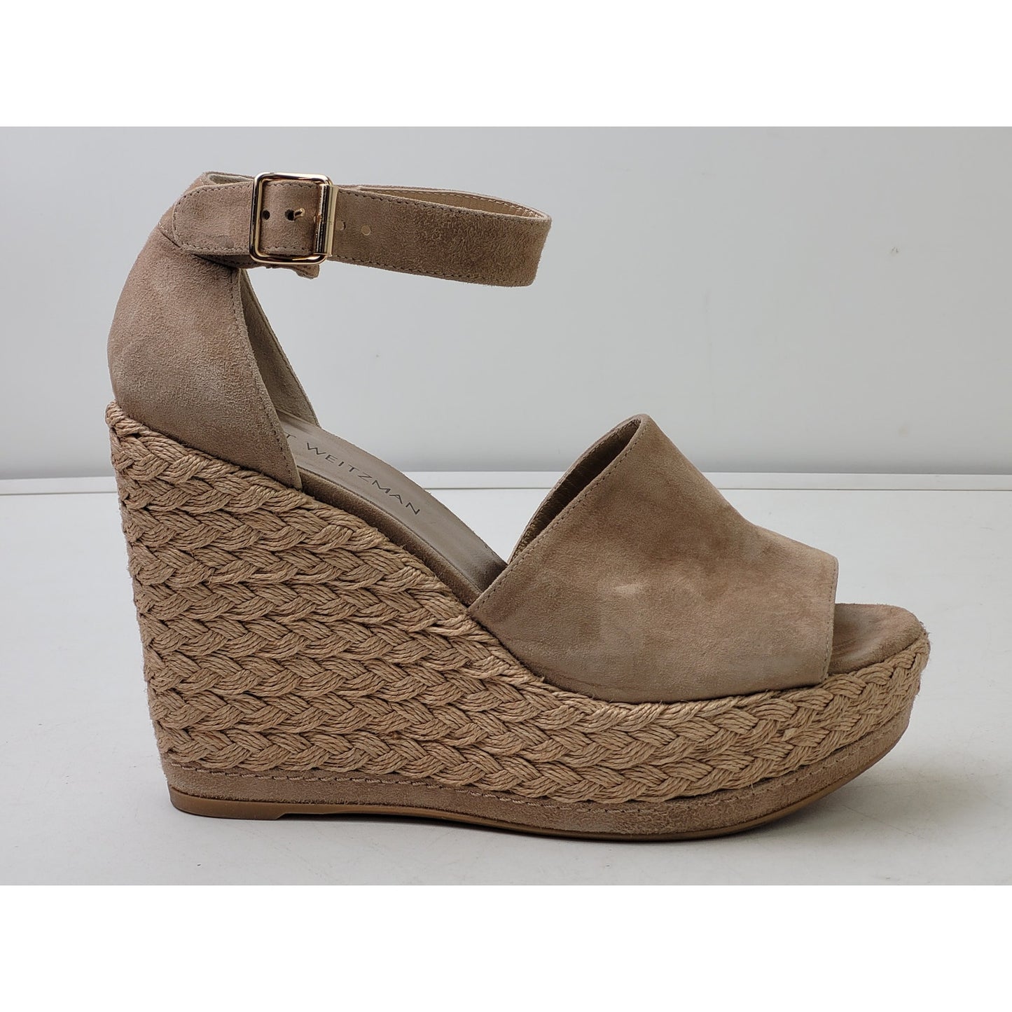 Stuart Weitzman Sohojute Woven Wedge Espadrille Sandals Women's Sz 40.5 (9.5)
